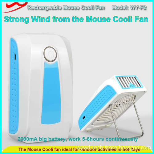 Smart silent third speed usb rechargeable air cooler handheld mini fan with battery